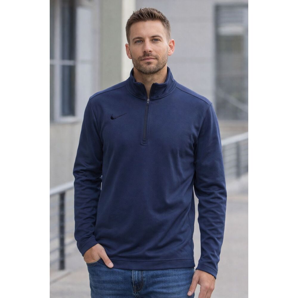 Nike Dri Fit Quarter Zip Pullover Mens Sz M Long Sleeve Athletic Sweatshirt T